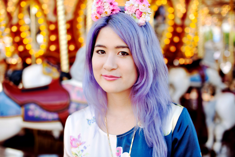 Emi unicorn lilac hair pastel carousel