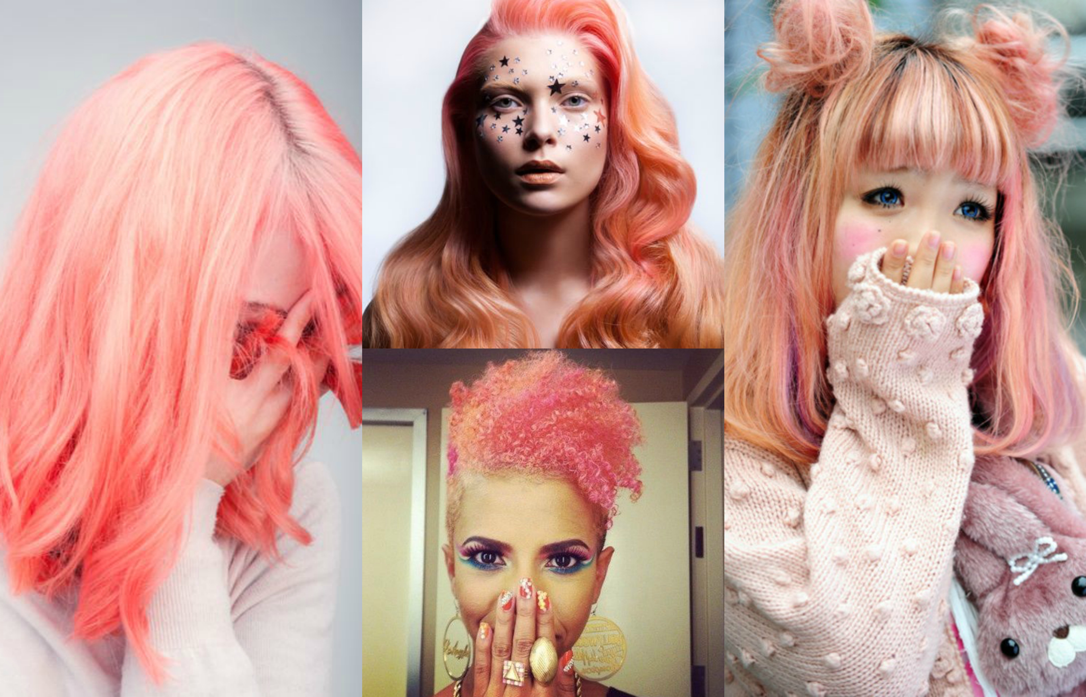 coral peach pastel hair