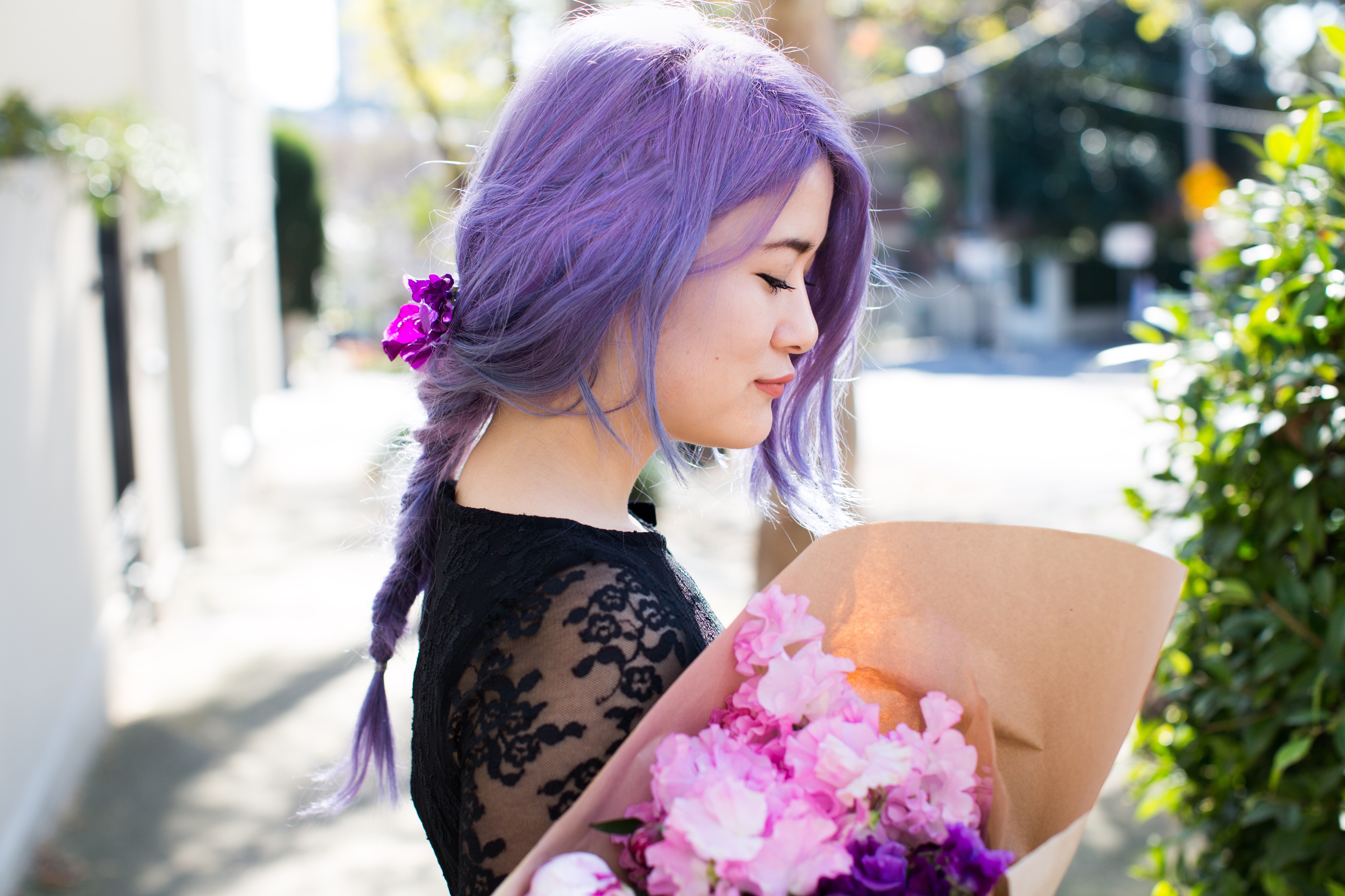 emi unicorn purple pastel hair