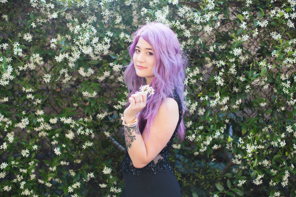 Emi Unicorn portrait pastel hair purple hair asian