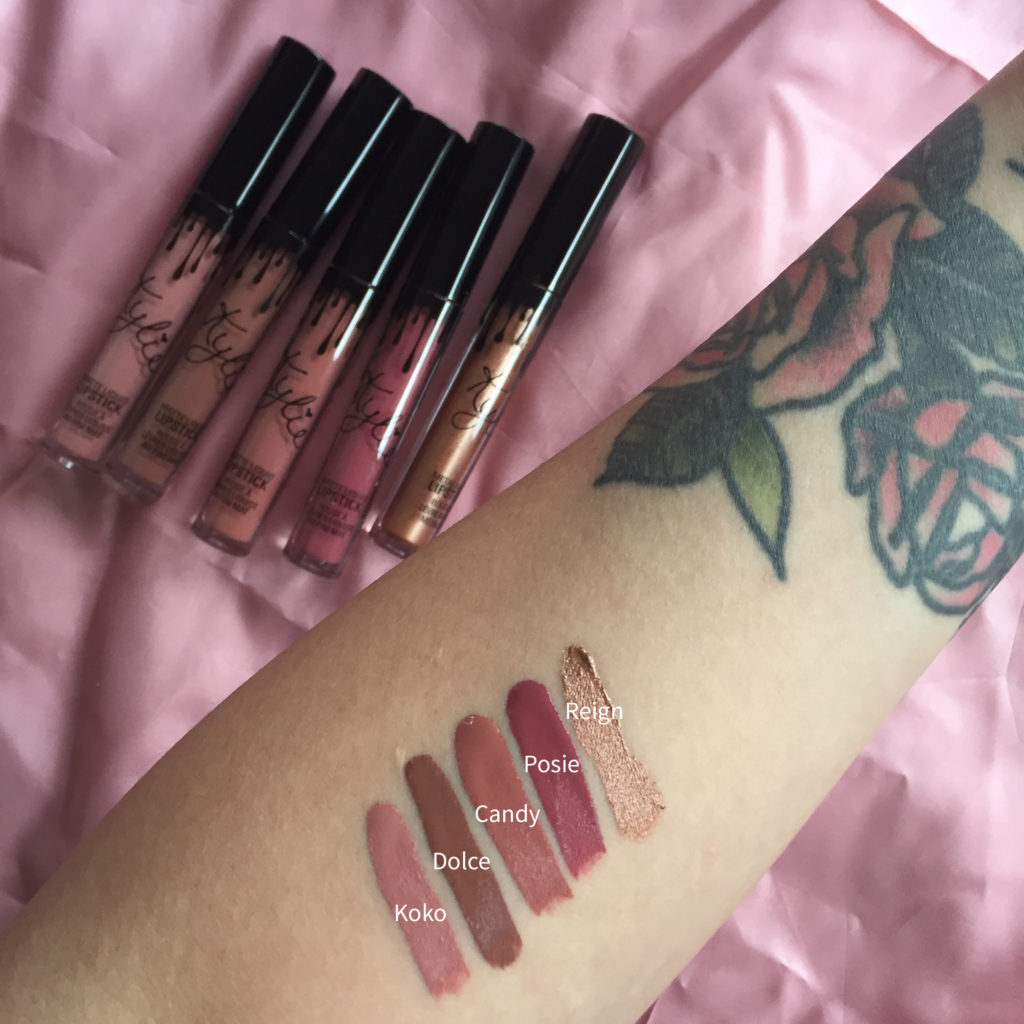 Kylie cosmetics swatch lipkits